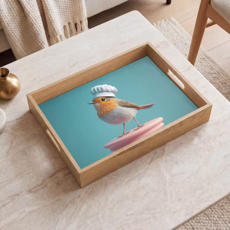 Plateau - Merle - Oiseau - Chapeau de cuisinier - Piédestal — 2