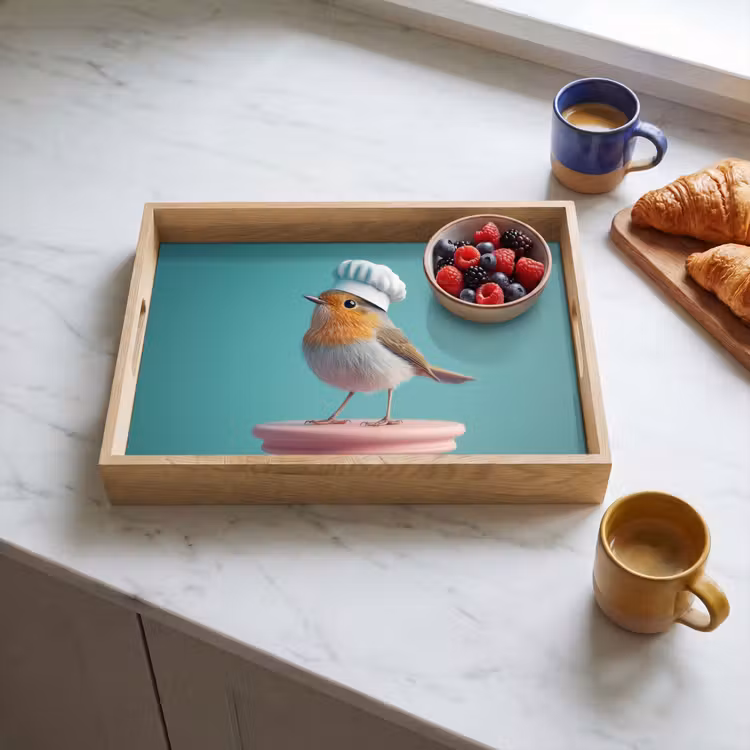 Plateau - Merle - Oiseau - Chapeau de cuisinier - Piédestal — 3