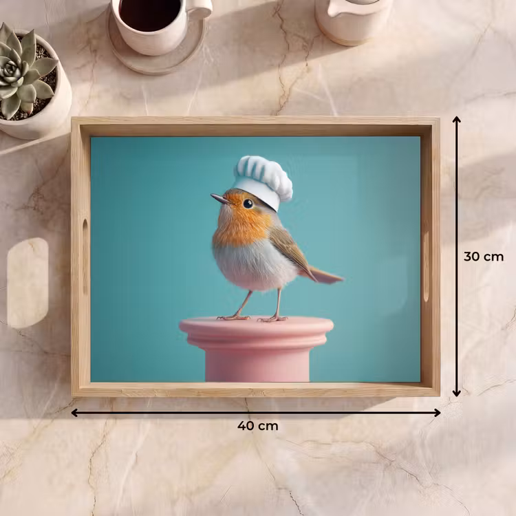 Plateau - Merle - Oiseau - Chapeau de cuisinier - Piédestal — 7