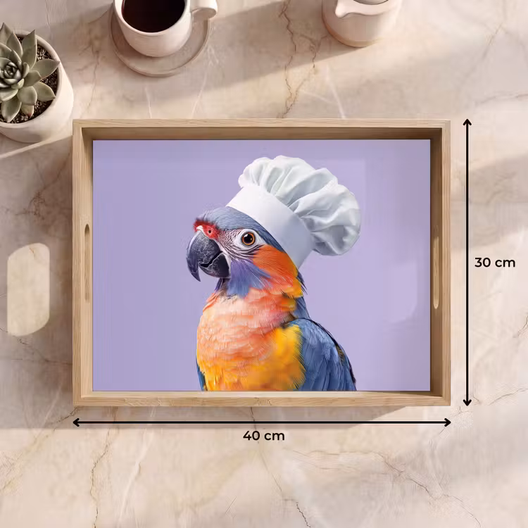 Plateau - Perroquet - Chapeau de cuisinier - Violet - Mignon — 7