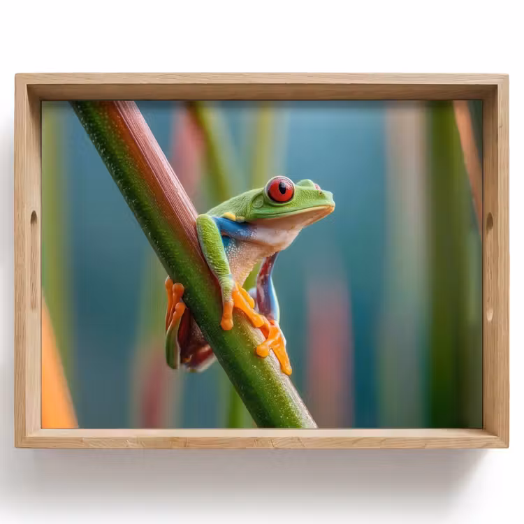 Plateau - Grenouille colorée - Tige verte - Alerte — 1