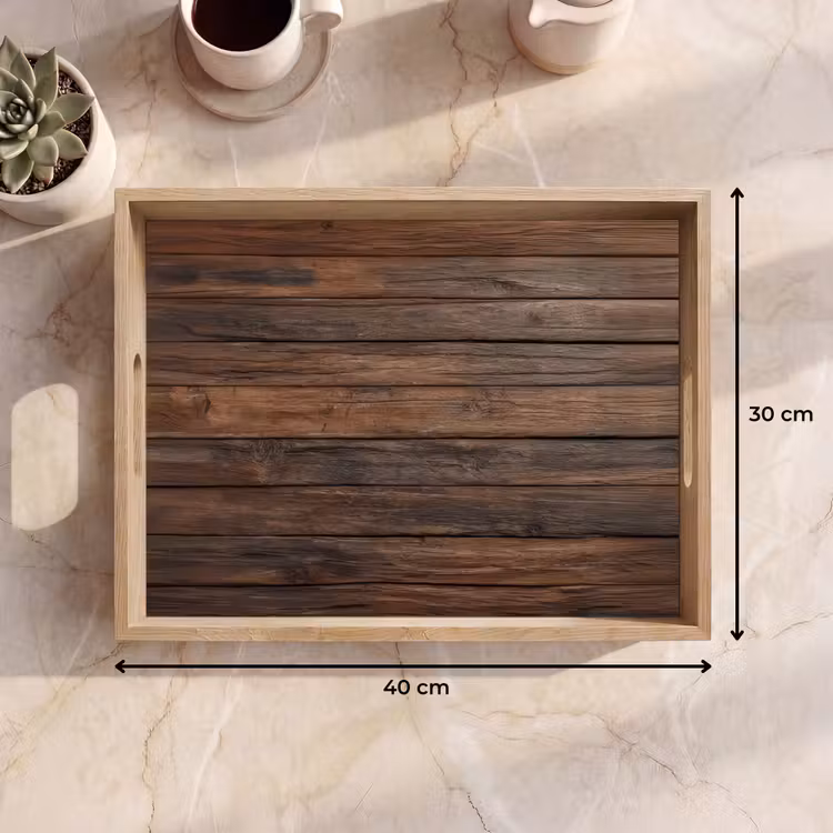Plateau - Motif planche de bois - Chaleur - Naturel — 7