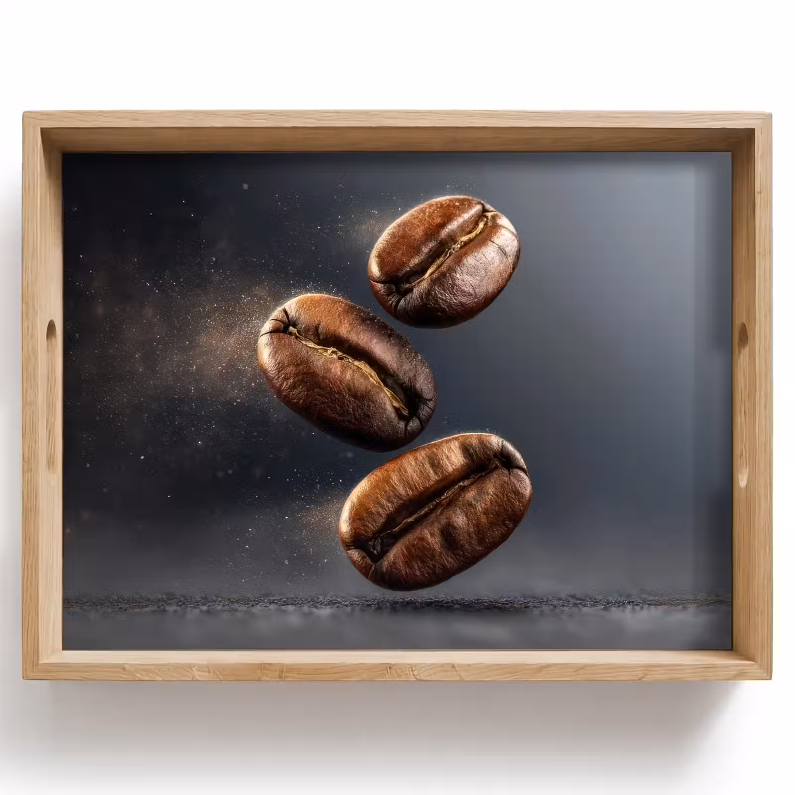 Plateau - Grains de café - Flottant - Gris — 1