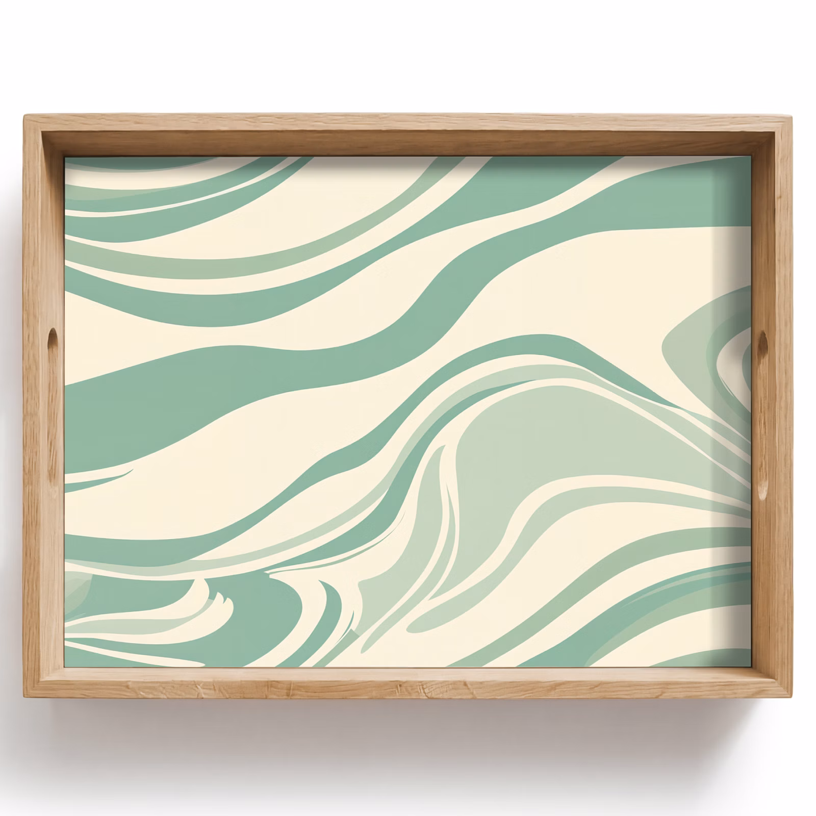 Plateau - Lignes organiques - Vert menthe - Marbre — 1