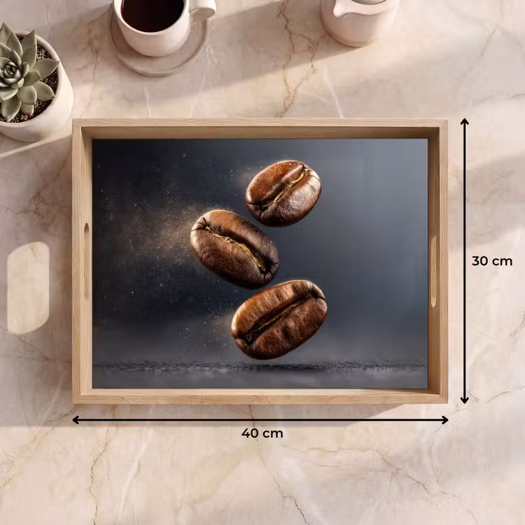Plateau - Grains de café - Flottant - Gris — 7