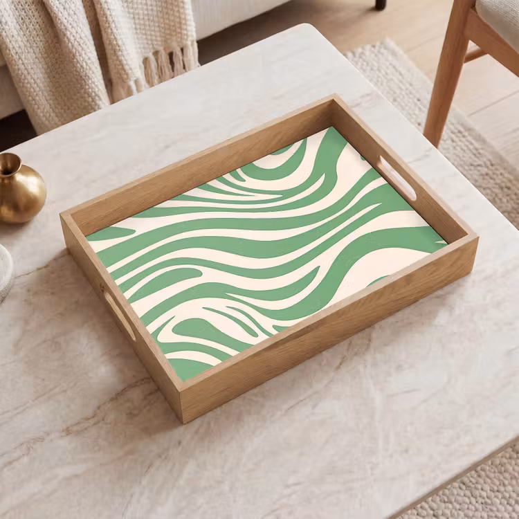 Plateau - Motif zébré - Vert - Rétro — 2