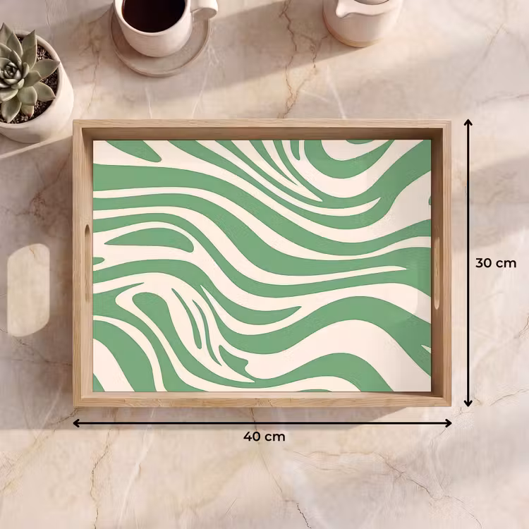 Plateau - Motif zébré - Vert - Rétro — 7