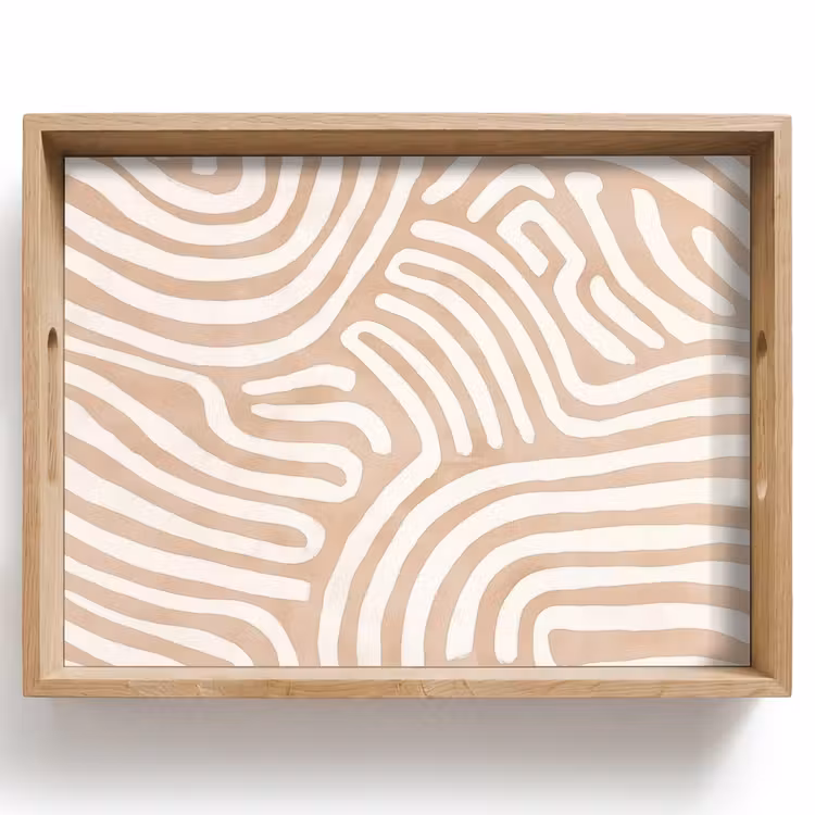 Plateau - Beige - Motif terre — 1