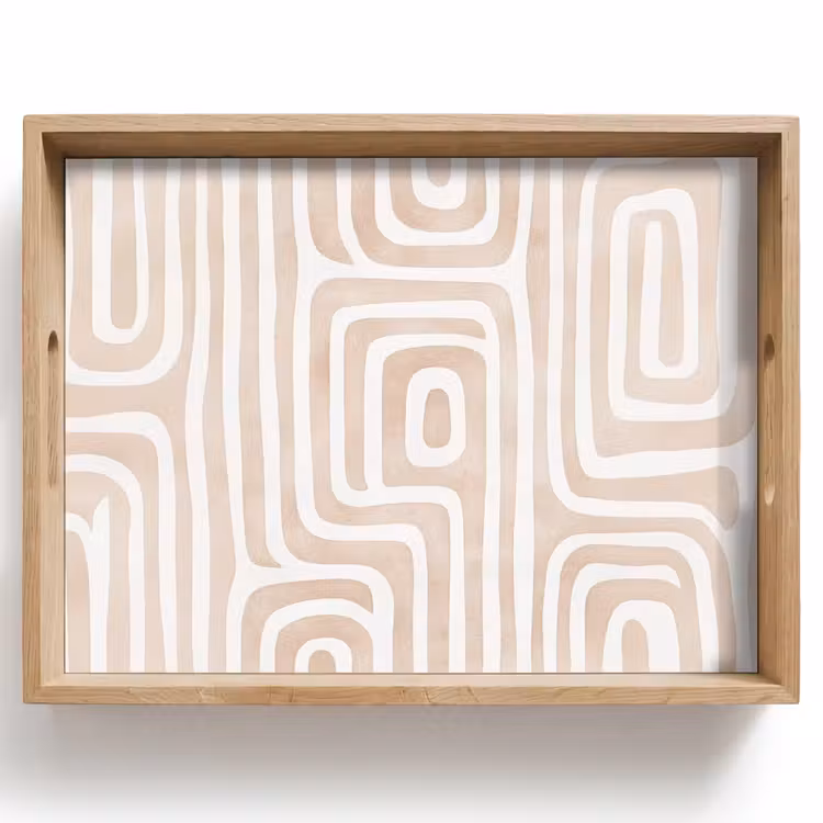 Plateau - Décoratif - Labyrinthe - Beige — 1