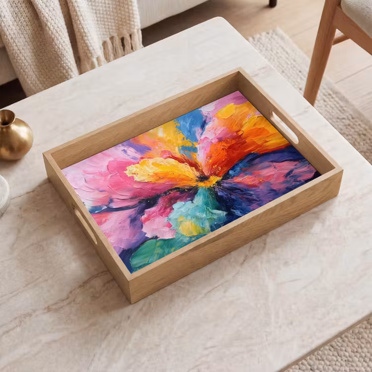 Plateau - Explosion de fleurs - Multicolore - Moving — 2