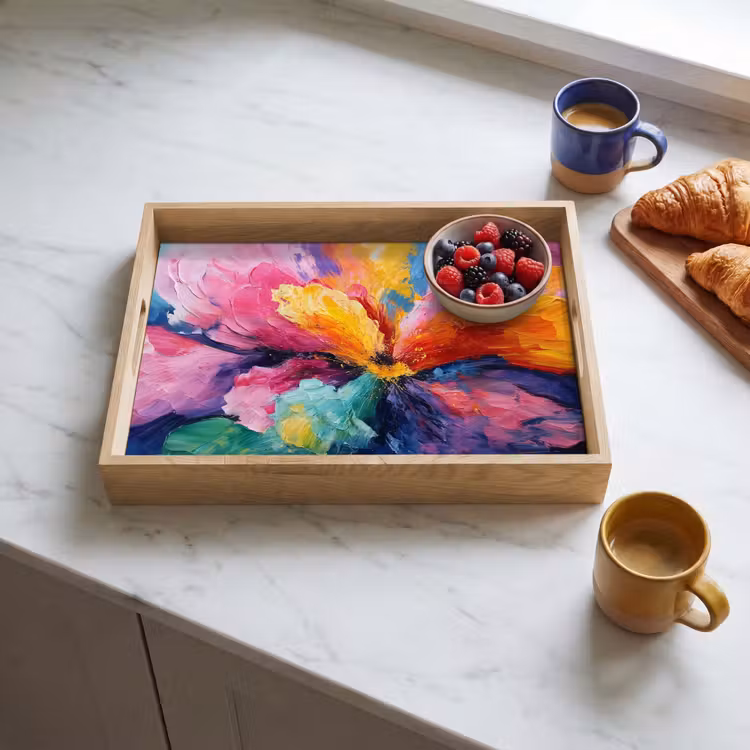 Plateau - Explosion de fleurs - Multicolore - Moving — 3