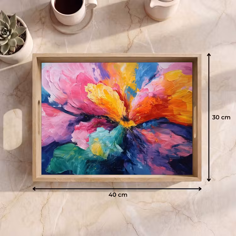 Plateau - Explosion de fleurs - Multicolore - Moving — 7