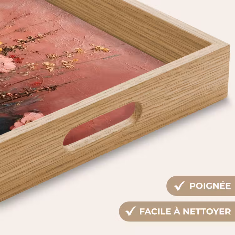 Plateau - Bouquet de fleurs - Détails fins - Rose — 8