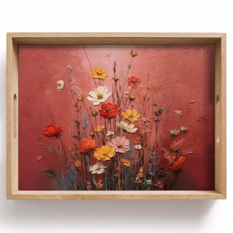 Plateau - Bouquet floral - Profondeur - Texture tangible — 1
