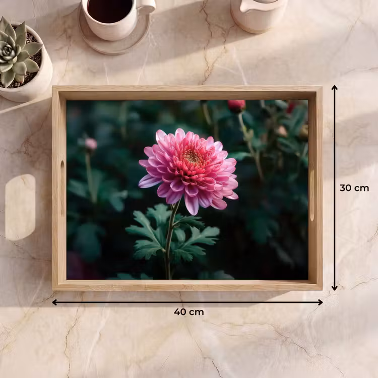 Plateau - Feuille - Chrysanthème - Rose - Ombre — 7