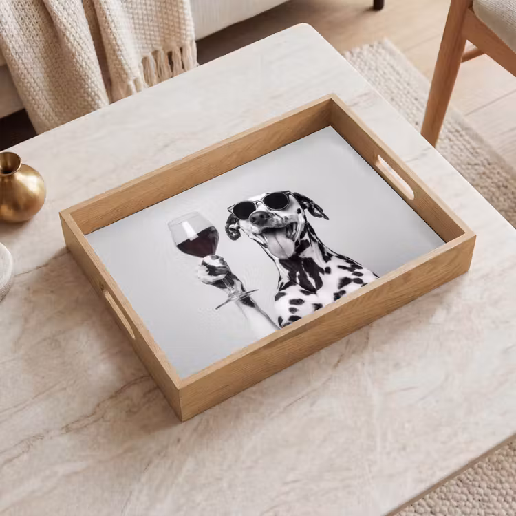 Plateau - Lunettes de soleil - Dalmatien - Verre à vin - Langue — 2