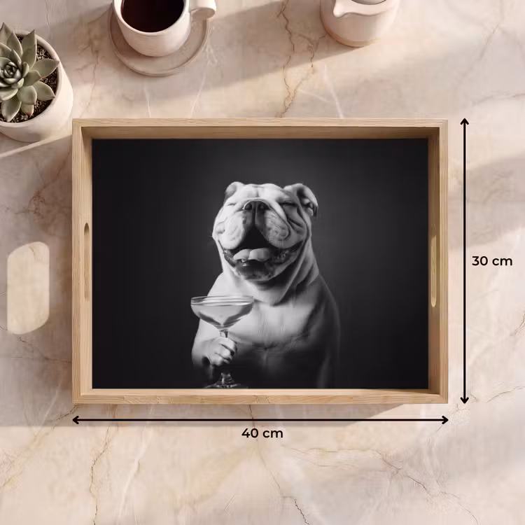 Plateau - Bouledogue - Chien - Verre — 7