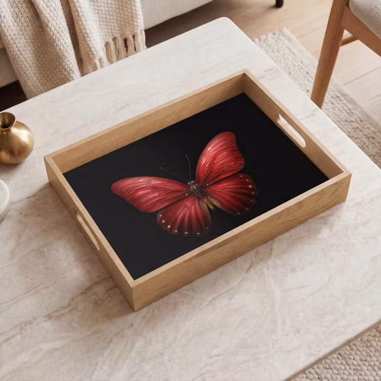 Plateau - Papillon - Rouge - Minimaliste — 2