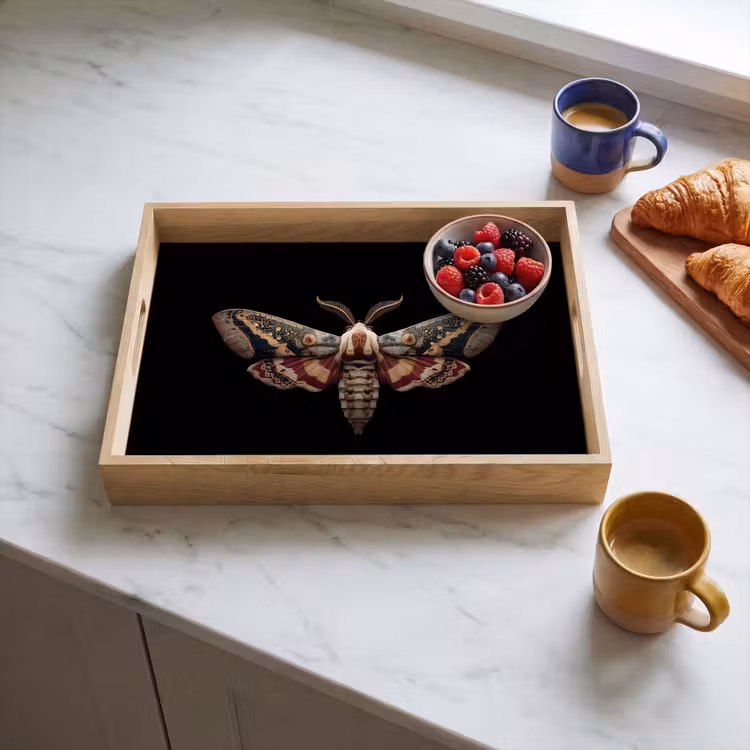 Plateau - Papillon de nuit - Motifs orientaux - Ornemental — 3