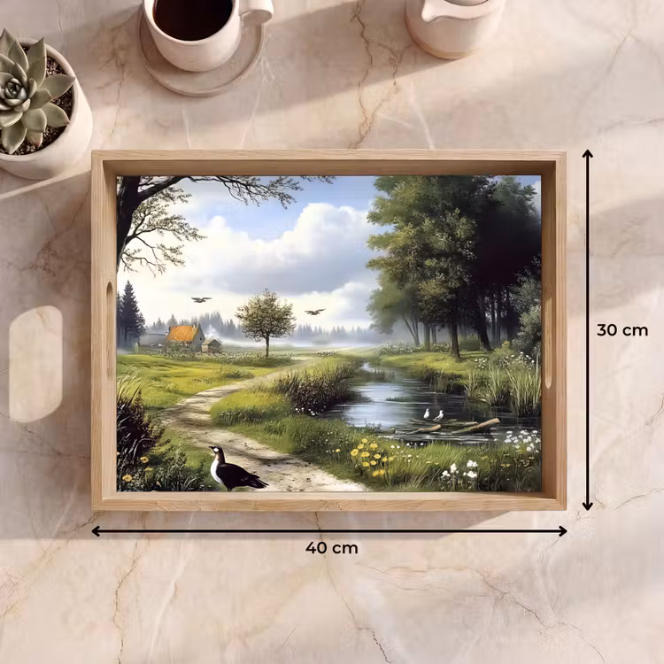 Plateau - Sentier sablonneux - Paysage vert - Eau — 7