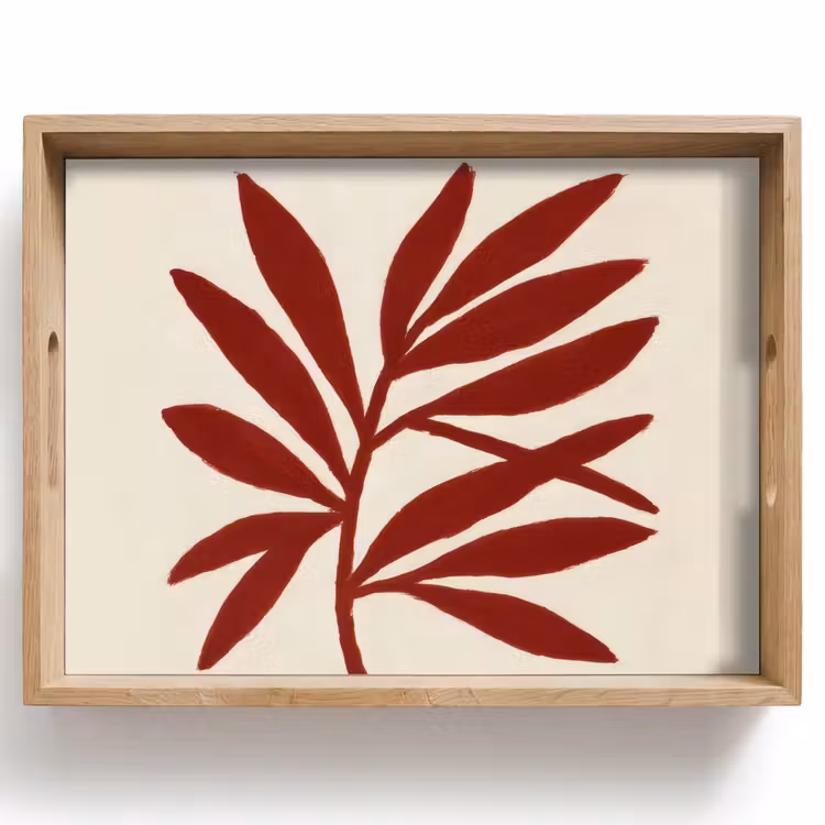 Plateau - Branche - Feuilles - Rouge — 1