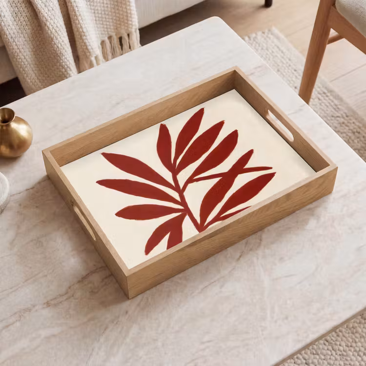 Plateau - Branche - Feuilles - Rouge — 2