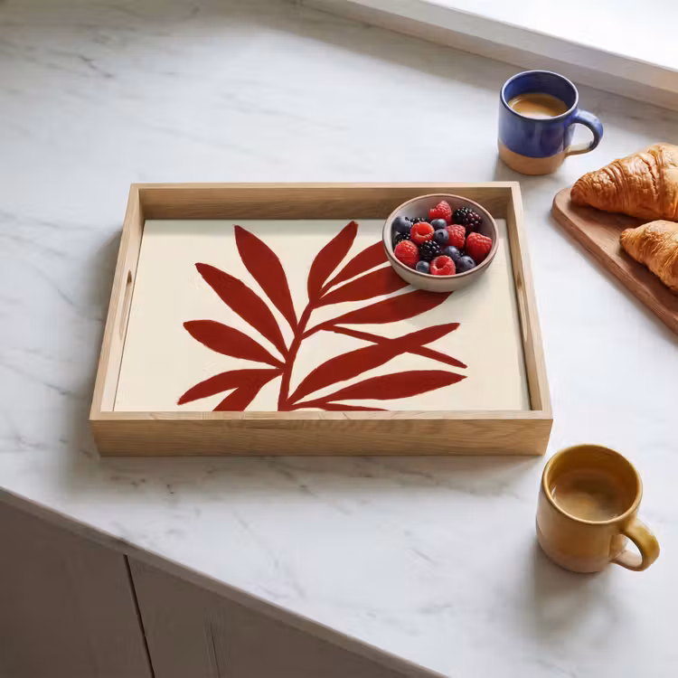 Plateau - Branche - Feuilles - Rouge — 3