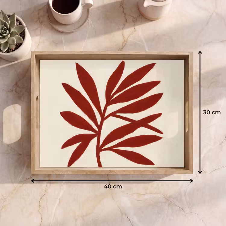 Plateau - Branche - Feuilles - Rouge — 7