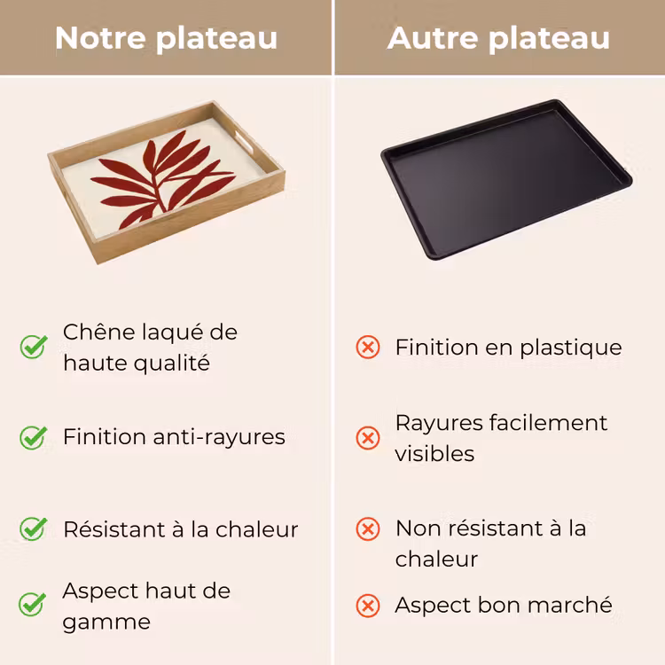 Plateau - Branche - Feuilles - Rouge — 9