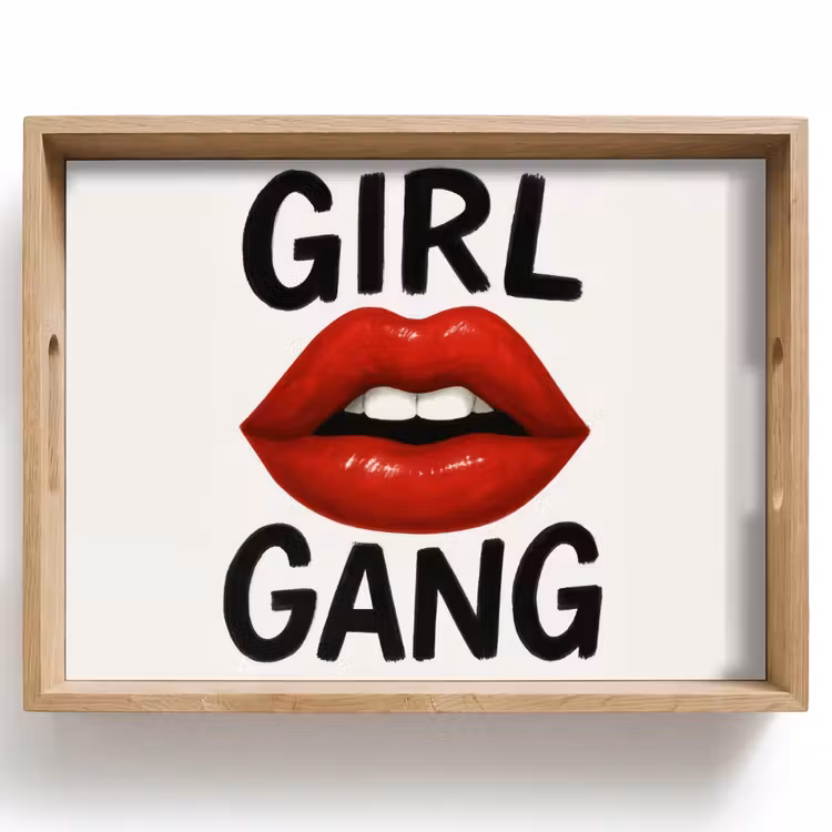 Plateau - Lèvres - Fille - Rouge - Lettres — 1