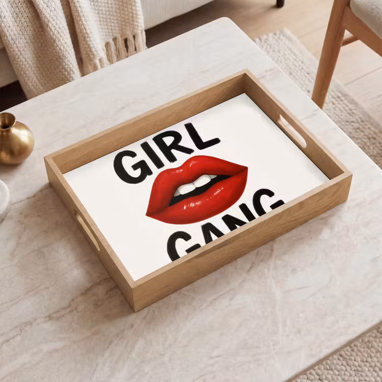 Plateau - Lèvres - Fille - Rouge - Lettres — 2
