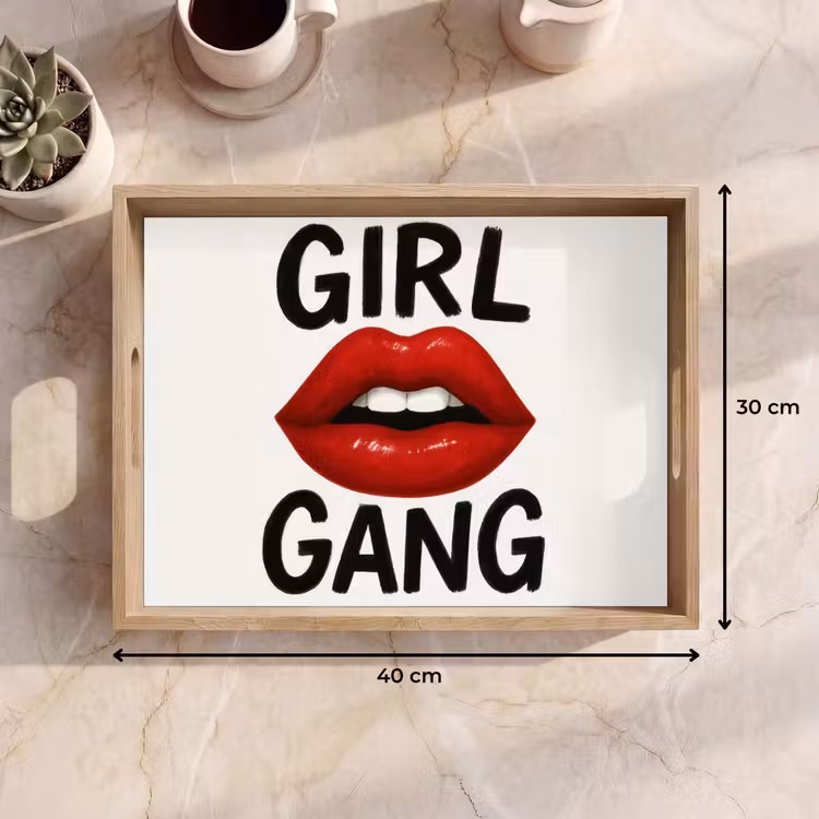 Plateau - Lèvres - Fille - Rouge - Lettres — 7