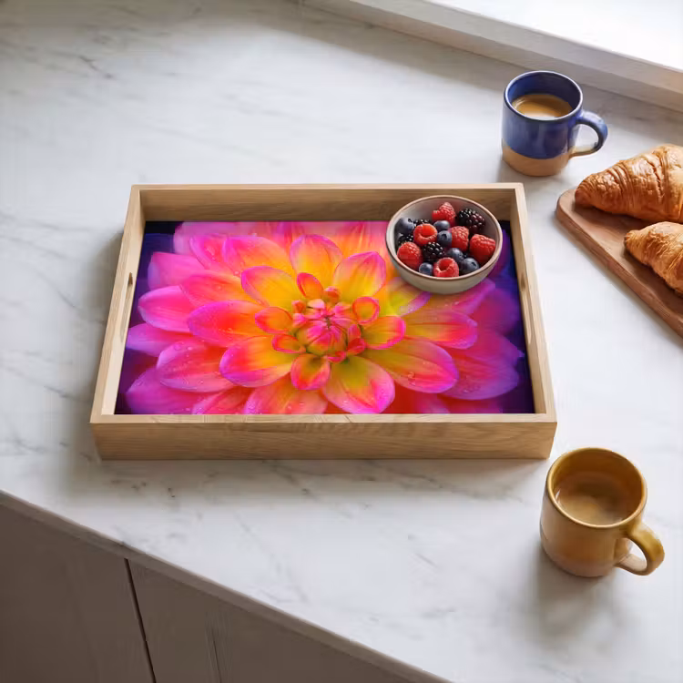 Plateau - Rose - Dahlia - Coloré — 3