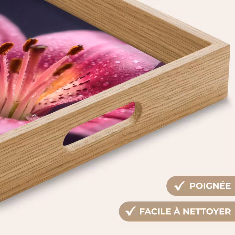 Plateau - Rose - lys - gouttes de rosée — 8