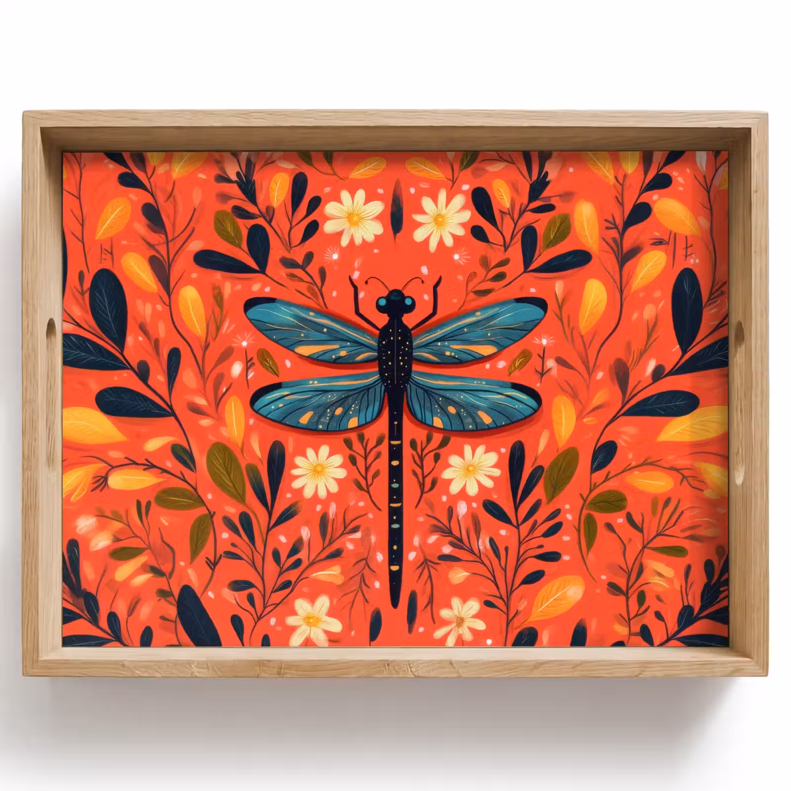 Plateau - Libellule - Bleu - Ailes - Feuilles — 1