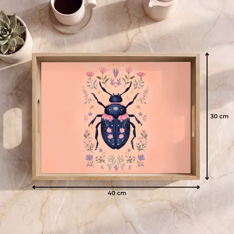Plateau - Coccinelle - Bleu foncé - Fleurs - Ornementales — 7
