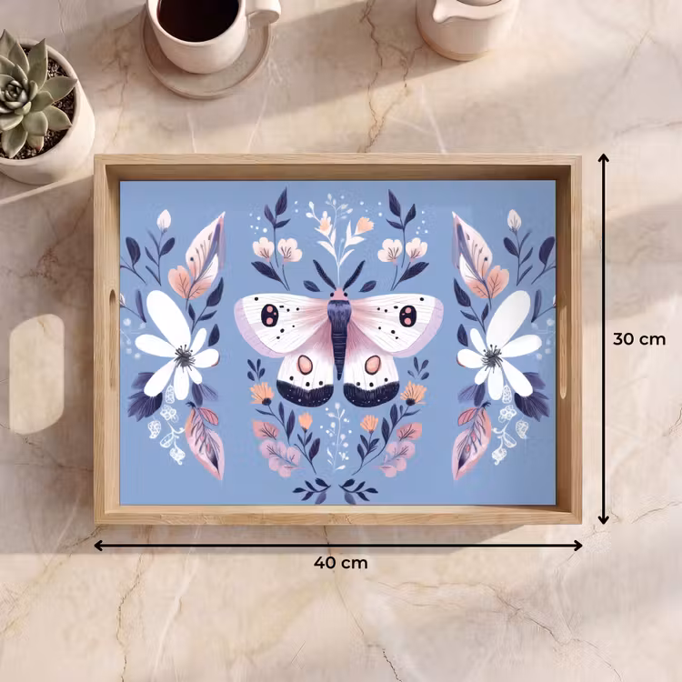 Plateau - Papillon - Ailes - Points - Fleurs — 7