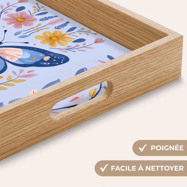 Plateau - Papillon - Bleu clair - Ornemental - Fleurs — 8