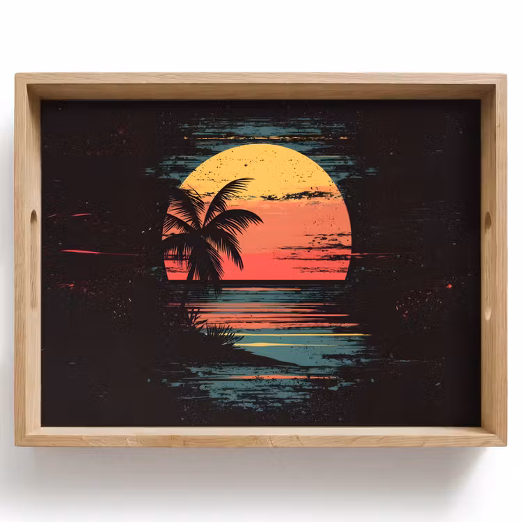 Plateau - Plage - Minimaliste - Soleil - Orange — 1