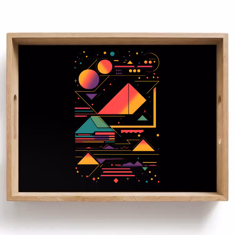 Plateau - Pyramides - Cercles - Couleurs néon - Géométrique — 1