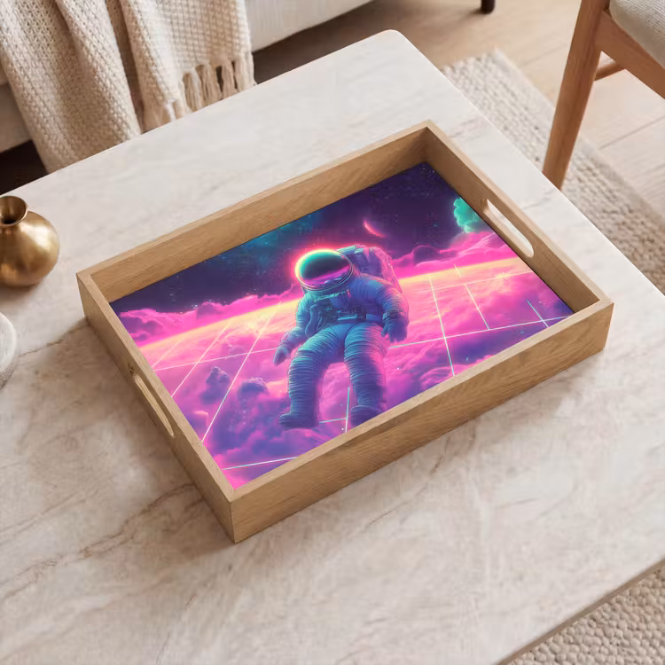 Plateau - Astronaute - Néon - Rose - Nuages — 2