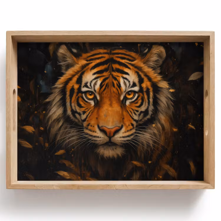 Plateau - Feuilles - Tigre - Orange — 1