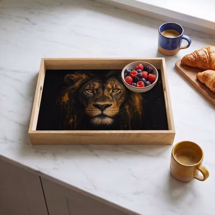 Plateau - Lion - Or - Gouttes — 3
