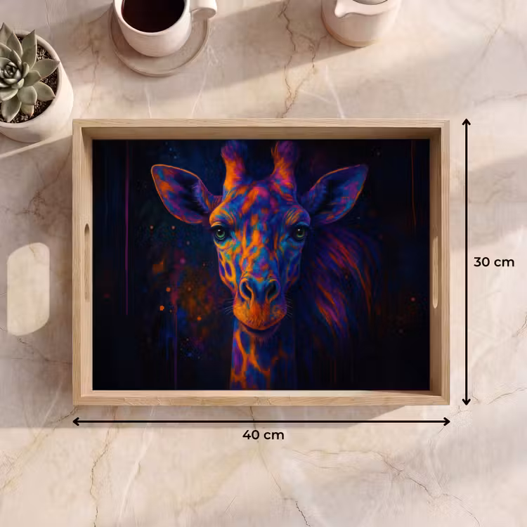 Plateau - Girafe - Coloré - Éclaboussures de peinture — 7