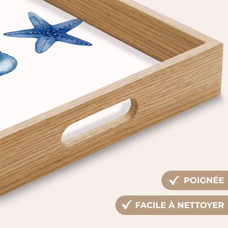 Plateau - Étoile de mer - Coquillages - Bleu — 8