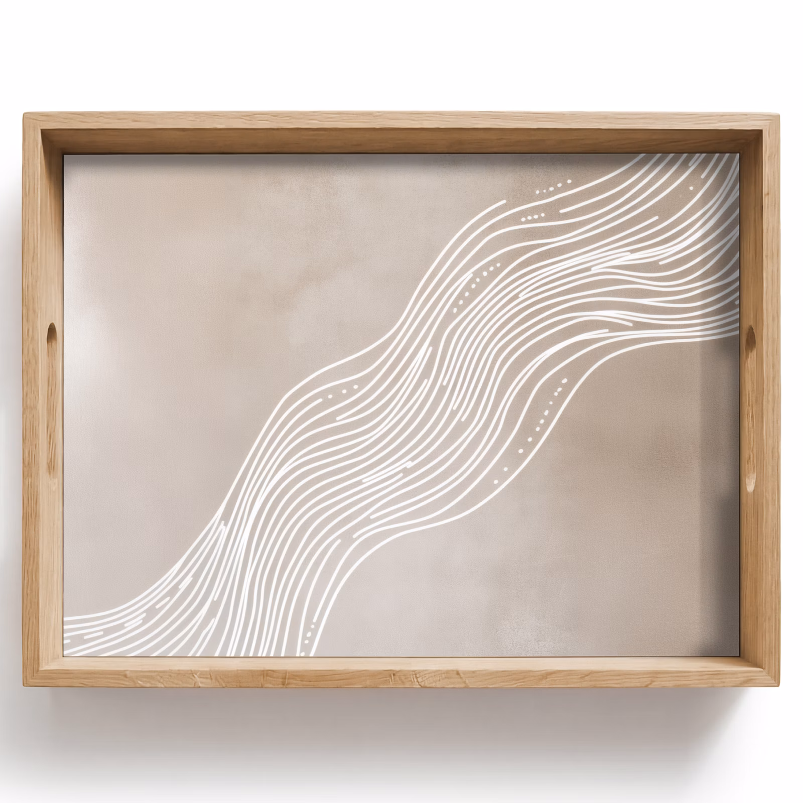 Plateau - Lignes ondulées - Fluidité - Couleur sable — 1