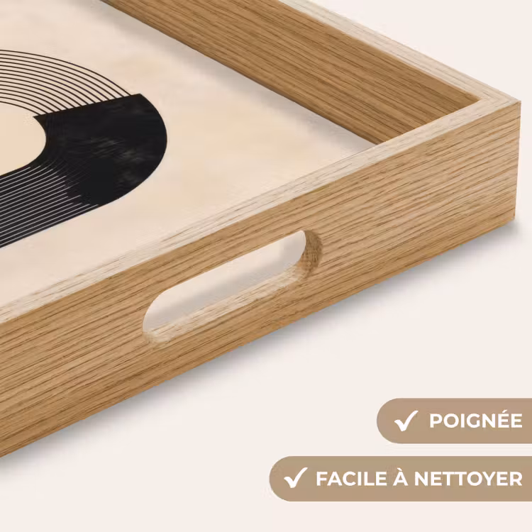 Plateau - Motif graphique incurvé - Beige — 8