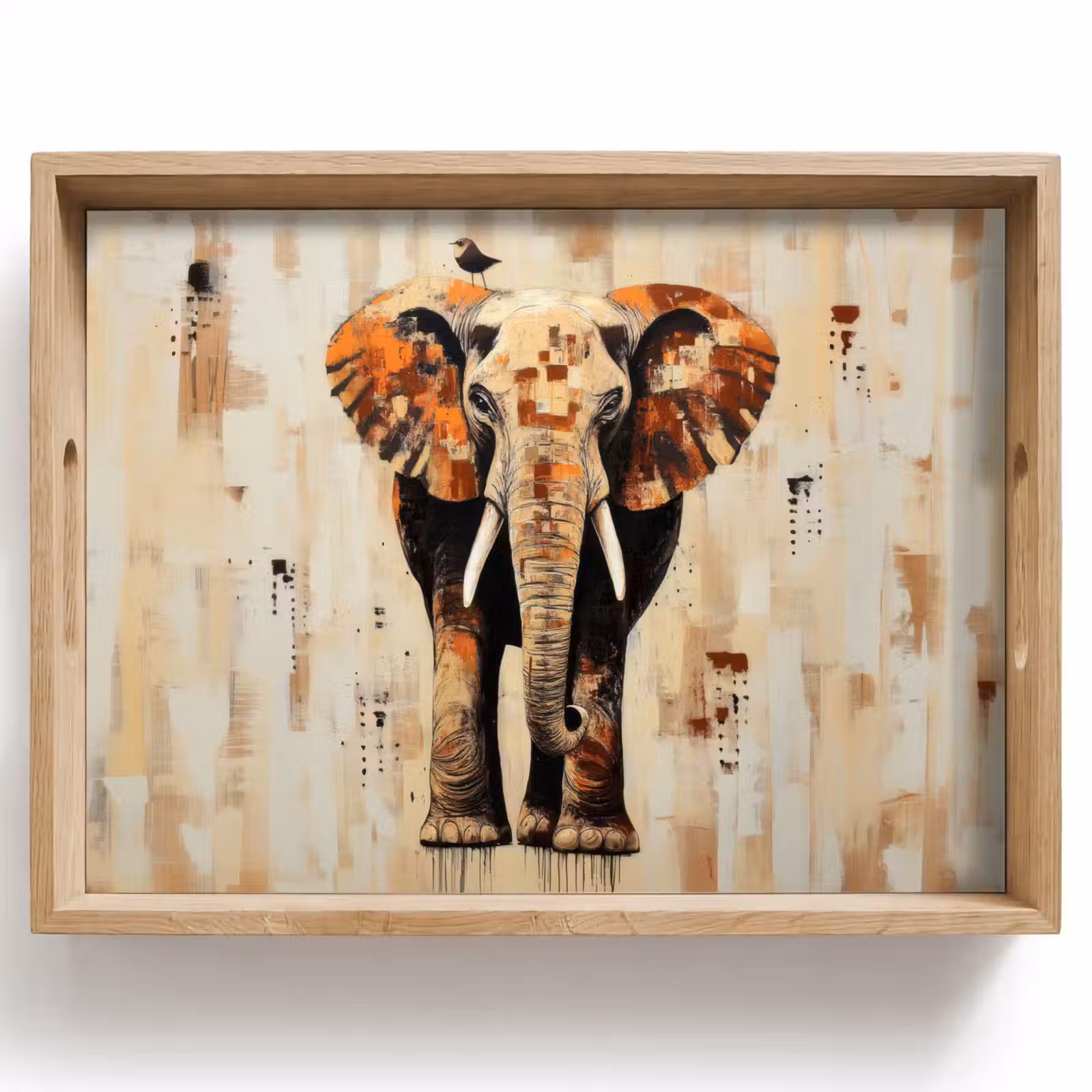 Plateau - Éléphant - Tronc - Mosaïque - Abstrait — 1