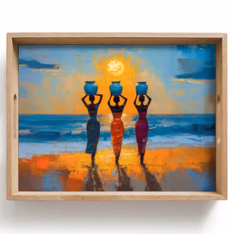 Plateau - Femmes - Plage - Coucher de soleil — 1