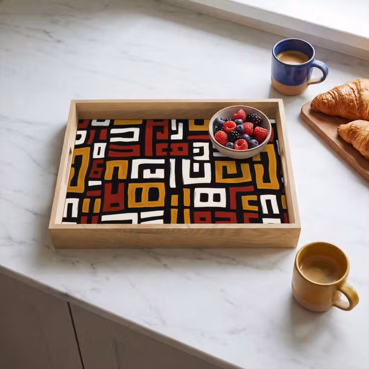 Plateau - Abstrait - Motif - Rouge — 3